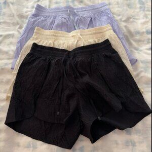 Lululemon Textured Run Short Negative Split 2.5 inch XXS 3 Pack